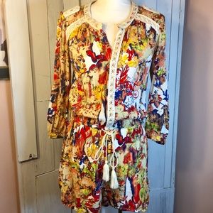 Chelsea & Violet Floral/Embroidery Short/Romper SM